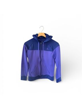 Adidas Women’s Climawarm Purple Hooded Side Slant Pocket Athletic Jacket Medium